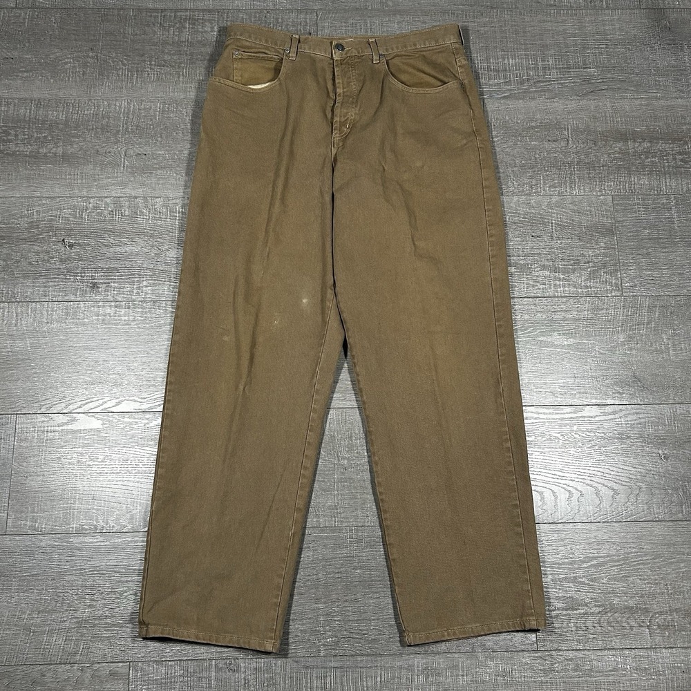 VTG 90s Guess Jeans USA Brown Denim Pants Button‎ Fly 36x32 American Tradition